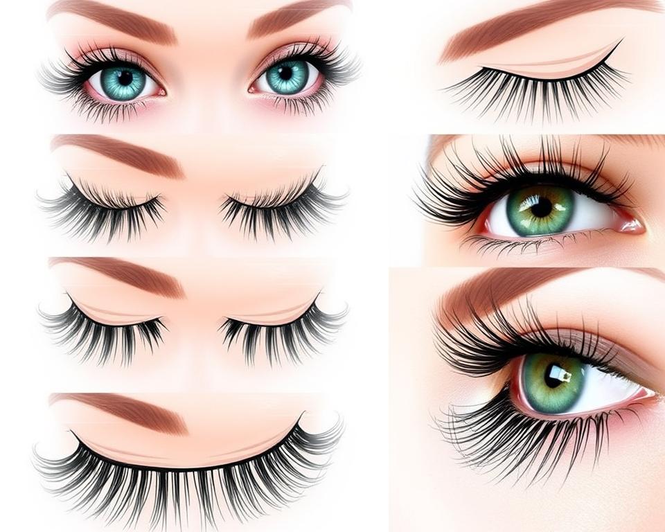 different eyelash extension styles